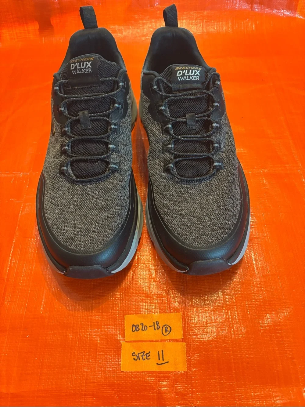 Skechers D'LUX Walker Men's Charcoal and Black Athletic Sneakers